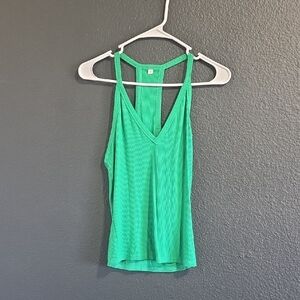 Amazon Essentials Bright Green Ribbed V-Neck Racerback Tank